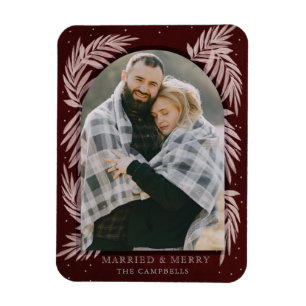 Red Silver Merch Botanisches Foto Holiday Magnet