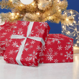 Red Silver Snowflakes Weihnachtsfeiertag Geschenkpapier