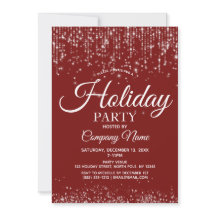 Red Silver String Lights Corporate Holiday Party