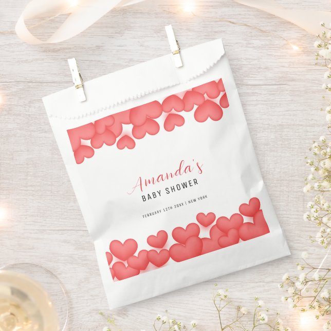 Red Simple A Little Sweetheart Baby Dusche Geschenktütchen (Ausgeschnitten)