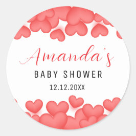 Red Simple A Little Sweetheart Baby Dusche Runder Aufkleber