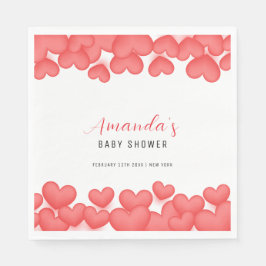 Red Simple A Little Sweetheart Baby Dusche Serviette