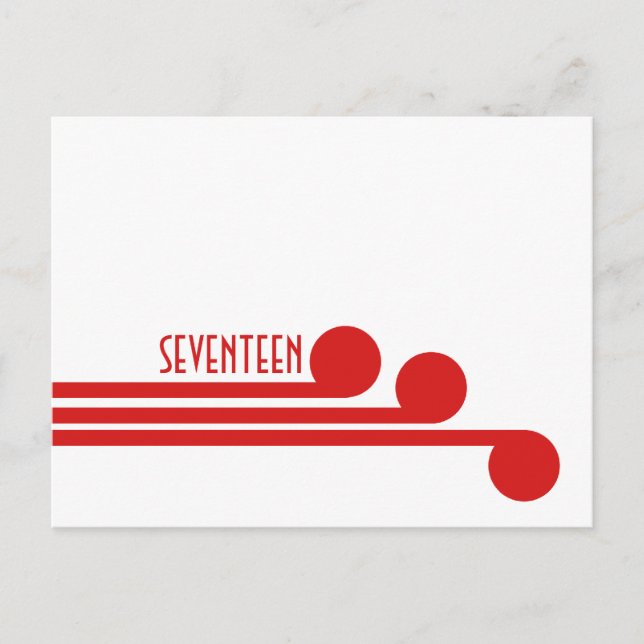 Red Simple Deko Chic Tischnummer Postcard (Vorderseite)