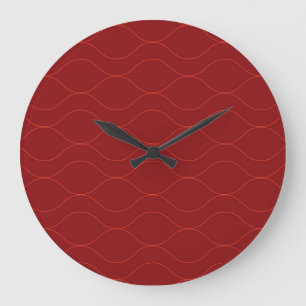 Red, simple, elegant, cool wave abstraction art große wanduhr