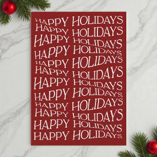 Red Simple Modern Unique Typografy Happy Holidays Feiertagskarte