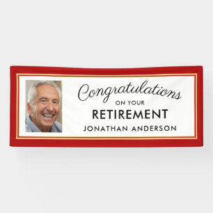 Red Simple Retirement Party Foto Banner