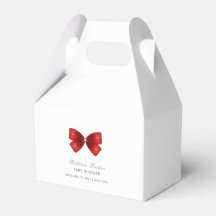 Red Simple Watercolor Bow Baby Dusche
