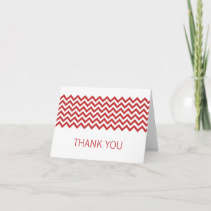 Red Simple Zickzack Dankeschön Card Dankeskarte