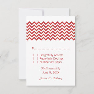 Red Simple Zickzack Response Card RSVP Karte