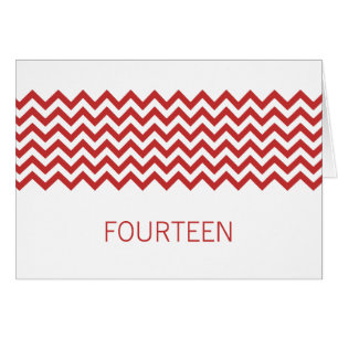 Red Simple Zickzack Tischnummer Card