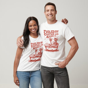 Red Skeleton Kaffee Angst Bath T-Shirt
