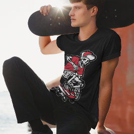 Red Skeleton Riding Skateboard Coolen Männer Grafi T-Shirt