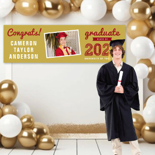 Red Sketch 2025 Glückwunschs Foto Graduation Party Banner