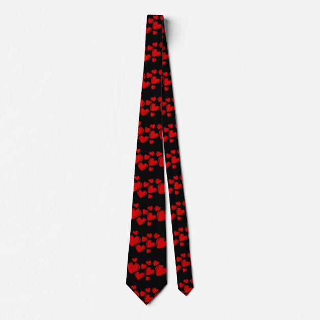 Red Sketchy Hearts Necktie Krawatte (Vorderseite)