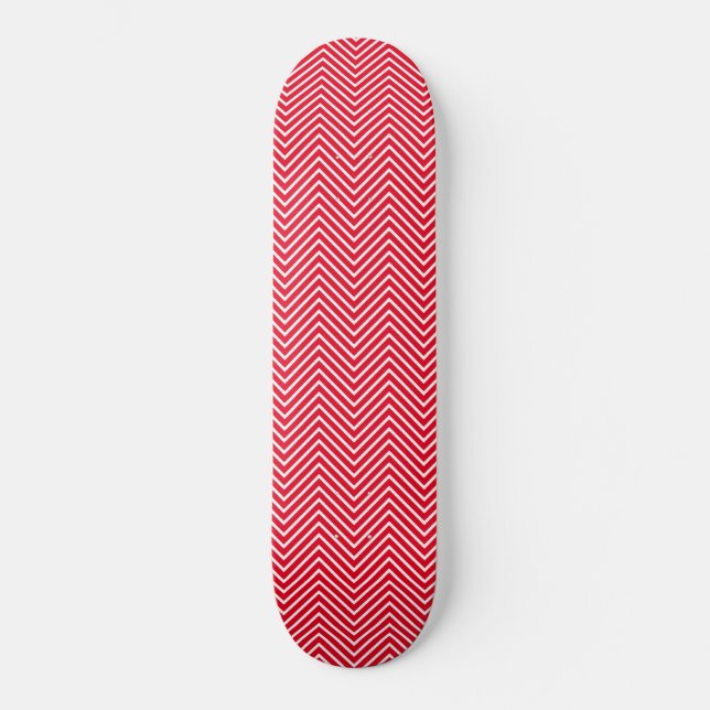 Red Skinny Zickzack Skateboard (Vorderseite)