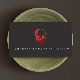 Red Skull Black Calling Card Telefonnummerkarte