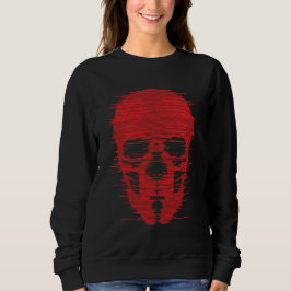 Red Skull Glitch Art Sweatshirt