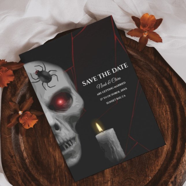 Red Skull Gothic Spider Candle Dark Moody Hallowee Save The Date (Von Creator hochgeladen)