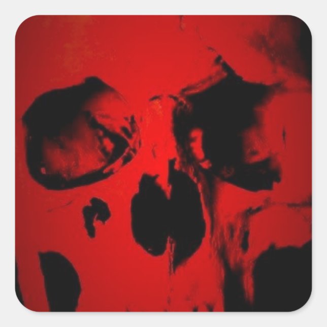 Red Skull Quadratischer Aufkleber (Vorderseite)