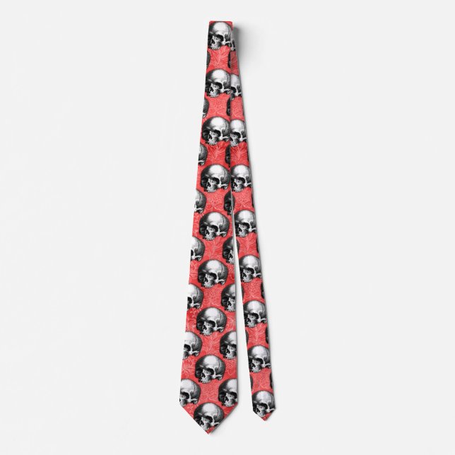 Red Skulls and Sunflower Series Design 8 Krawatte (Vorderseite)