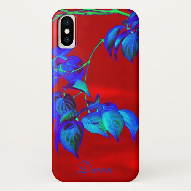 Red Sky Blue Blätter Case-Mate iPhone Hülle (Rückseite)