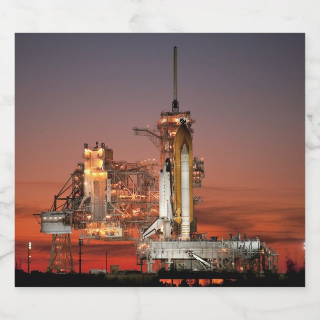 Red Sky for Space Shuttle Atlantis Start Bierflaschenetikett (Einzelnes Label)