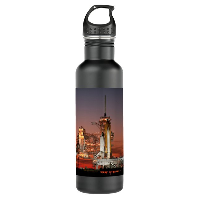 Red Sky for Space Shuttle Atlantis Start Edelstahlflasche (Vorderseite)
