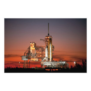 Red Sky for Space Shuttle Atlantis Start Fotodruck