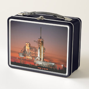 Red Sky for Space Shuttle Atlantis Start Metall Brotdose