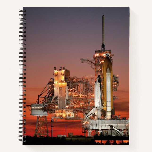 Red Sky for Space Shuttle Atlantis Start Notizbuch (Vorderseite)