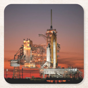 Red Sky for Space Shuttle Atlantis Start Rechteckiger Pappuntersetzer