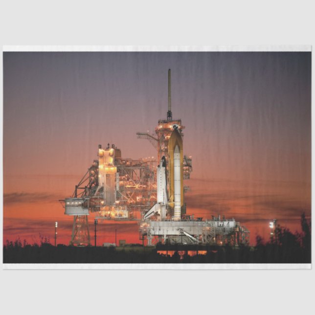 Red Sky for Space Shuttle Atlantis Start Seidenpapier (Vorderseite)