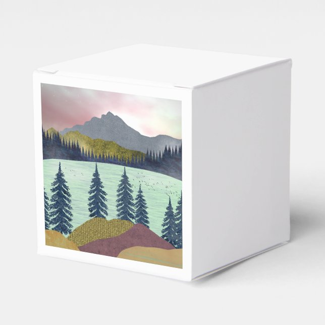 Red Sky Lake Landschaft Geschenkschachtel (Vorderseite)