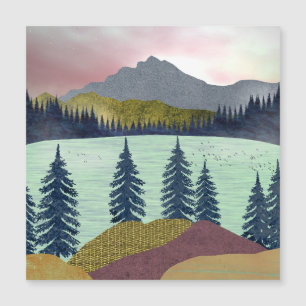 Red Sky Lake Landschaft Magnetkarte