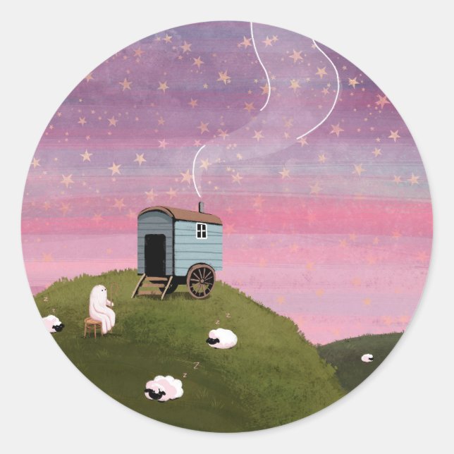 Red Sky Runder Aufkleber (Vorderseite)