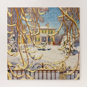 Red Sleigh House, Winter Lawren Harris Puzzle