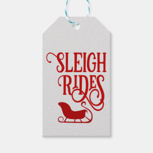 Red Sleigh Rides Holiday Geschenkanhänger