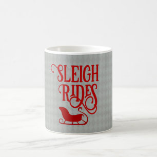 Red Sleigh Rides Holiday Kaffeetasse