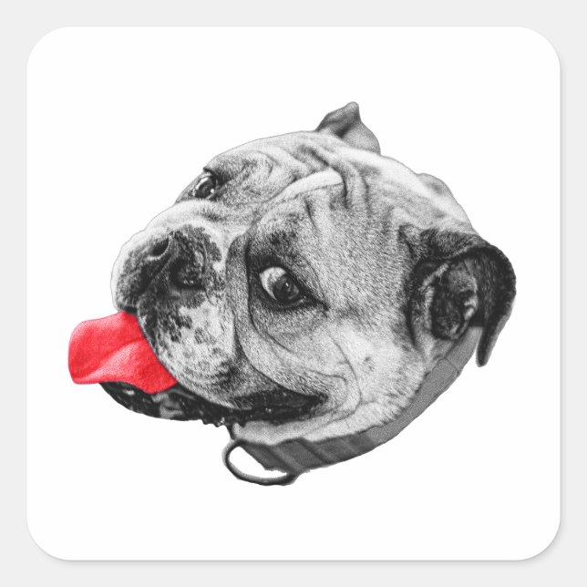 Red Smile Mark Quadratischer Aufkleber (Vorderseite)