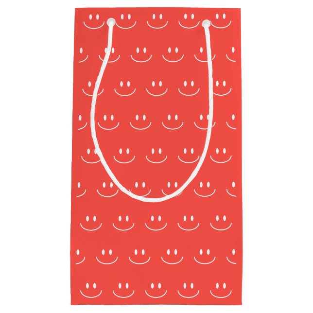 Red Smile Pattern Geschenktasche Kleine Geschenktüte (Vorderseite)