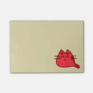 Red Smilly Kitty Cat Post-it Klebezettel