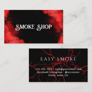 Red Smoke Shop Vape Business Card Visitenkarte