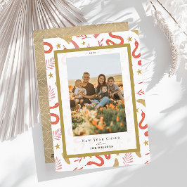 Red Snake & Mushroom 2 Foto Chinesisches Neujahr Feiertagskarte