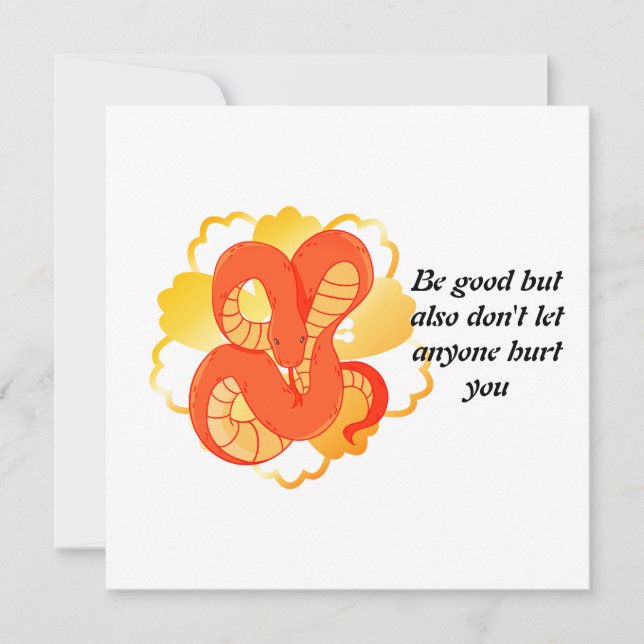 Red Snake on a Golden Blume" | Einzigartig und lux Einladung (Vorderseite)