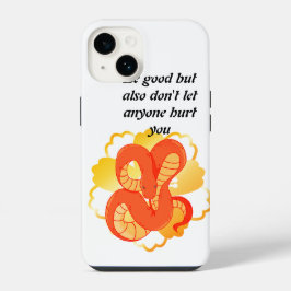 Red Snake on a Golden Blume" | Einzigartig und lux iPhone 14 Hülle