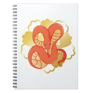 Red Snake on a Golden Blume" Einzigartig und lux Notizblock