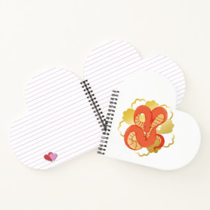 Red Snake on a Golden Blume" Einzigartig und lux Notizbuch