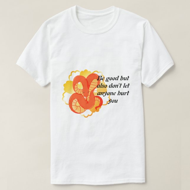 Red Snake on a Golden Blume" | Einzigartig und lux T-Shirt (Design vorne)