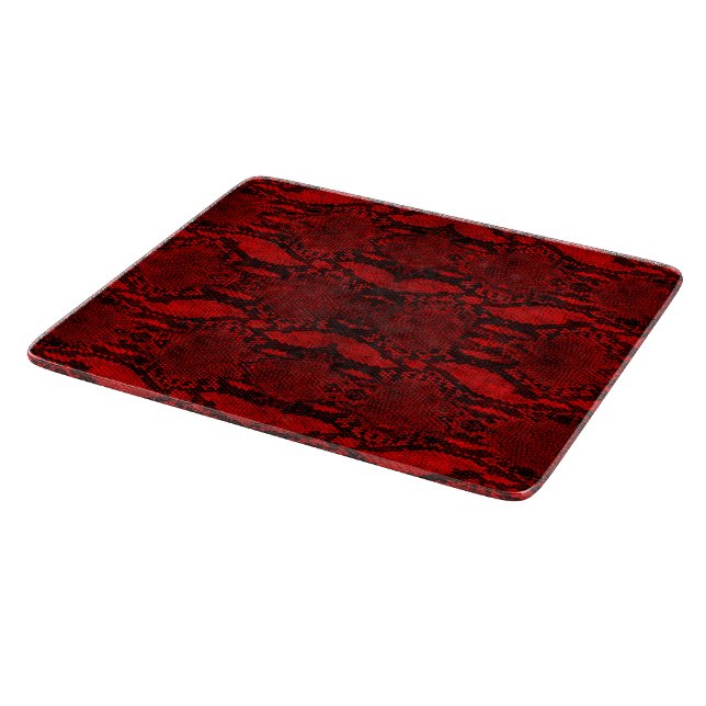 Red Snake Skin Print Schneidebrett (Ecke)