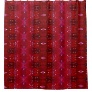 Red Snapdragon Ikat auch Duschvorhang